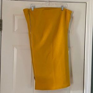 Strapless tube mid length dress